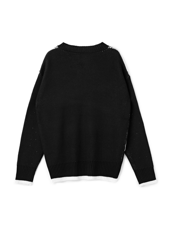 Suéter de cuello redondo con bloques de color para hombre-2