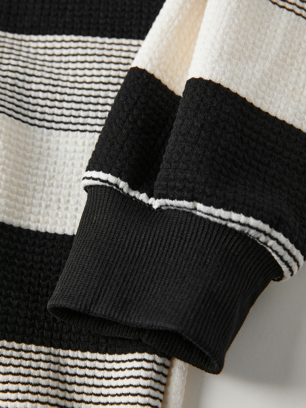 Sudadera con media cremallera y rayas vintage para hombre-3