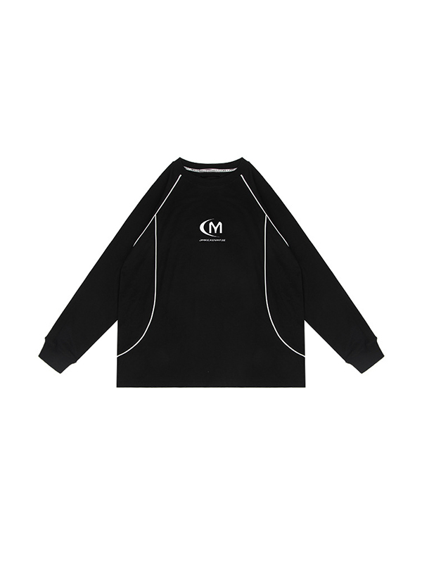Sudadera con empalme y estampado de letras vintage para hombre-4