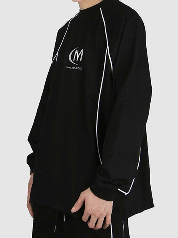 Sudadera con empalme y estampado de letras vintage para hombre-1