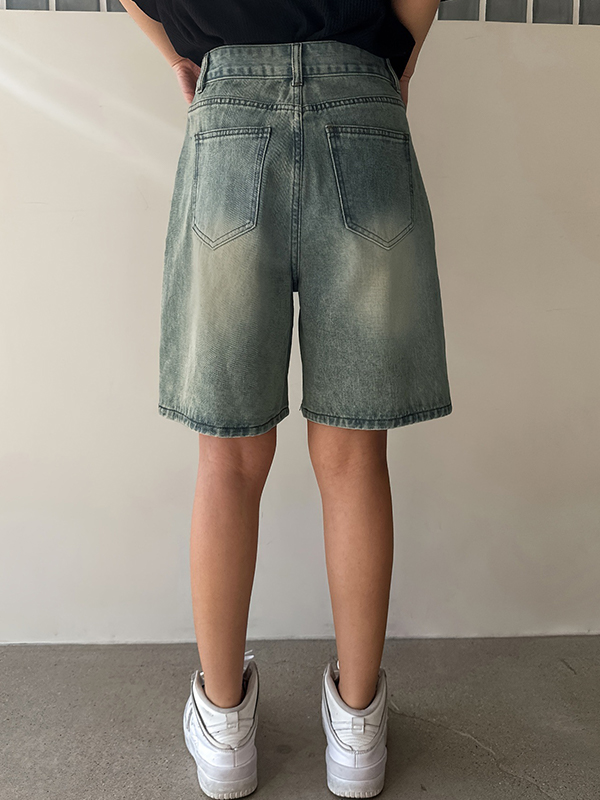 Shorts vaqueros rectos y holgados vintage-2