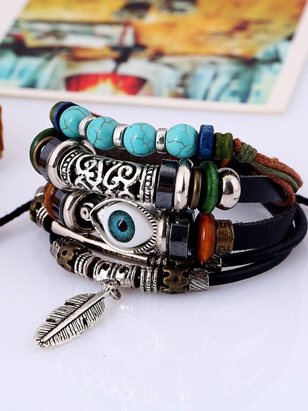 Pulsera Étnica Vintage Multi Capas-3