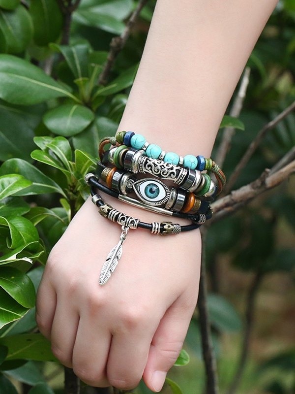 Pulsera Étnica Vintage Multi Capas-4