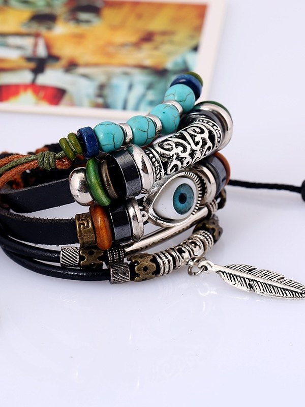 Pulsera Étnica Vintage Multi Capas-2